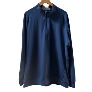 ADIDAS Golf Men's Pullover XL Long Sleeve 1/4 Zip Crew Navy Blue